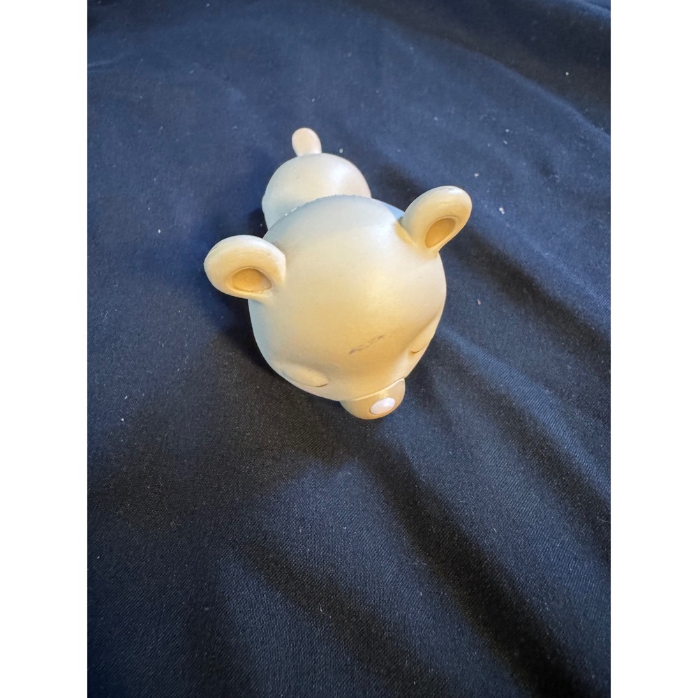 Tan Sleeping Bear Figurine Mini Collectible Toy Rosy Cheeks Kawaii Style
